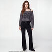 Pantalon flare stretch taille standard noir