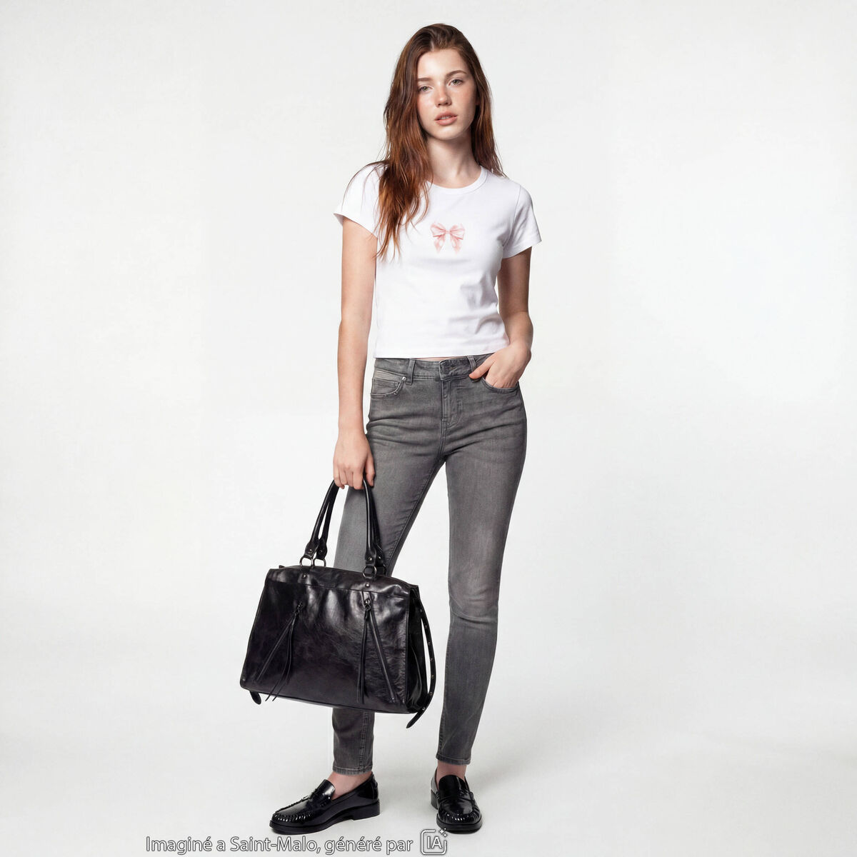 Jean skinny taille standard denim gris ado