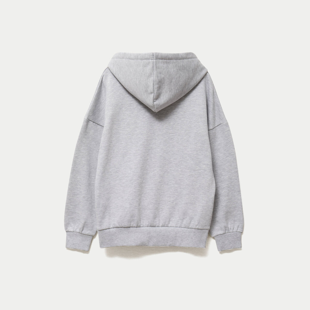 Sweat boyfriend brillant &agrave; capuche gris clair