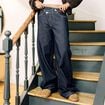 Jean Lenny wide leg taille crois&eacute;e denim brut