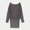 Robe courte ajust&eacute;e col b&eacute;nitier gris argent