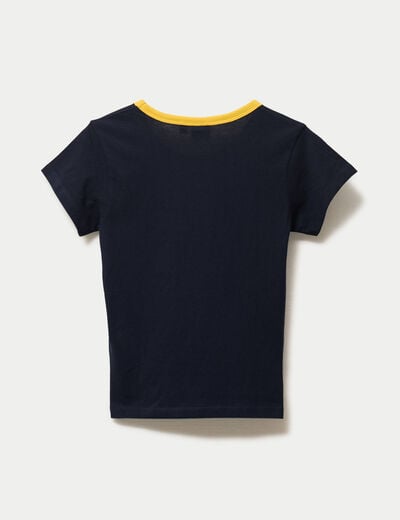 T-shirt ajust&eacute; manches courtes bleu marine