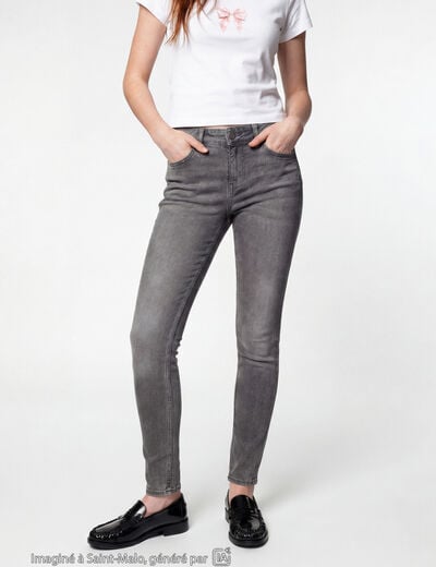 Jean Zoe skinny taille standard denim gris