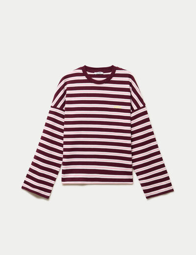 T-shirt manches longues bordeaux