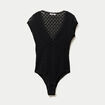 Body ajust&eacute; d&eacute;collet&eacute; en dentelle noir ado