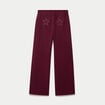 Jogging large en maille bordeaux