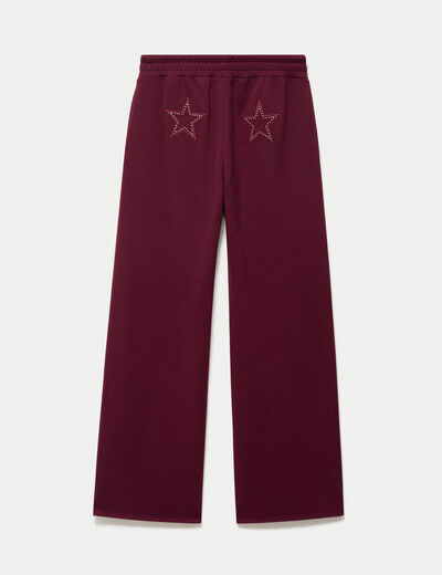 Jogging large en maille bordeaux