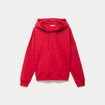 Sweat oversize &agrave; capuche manches longues rouge