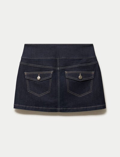 Jupe-short courte en jean denim brut