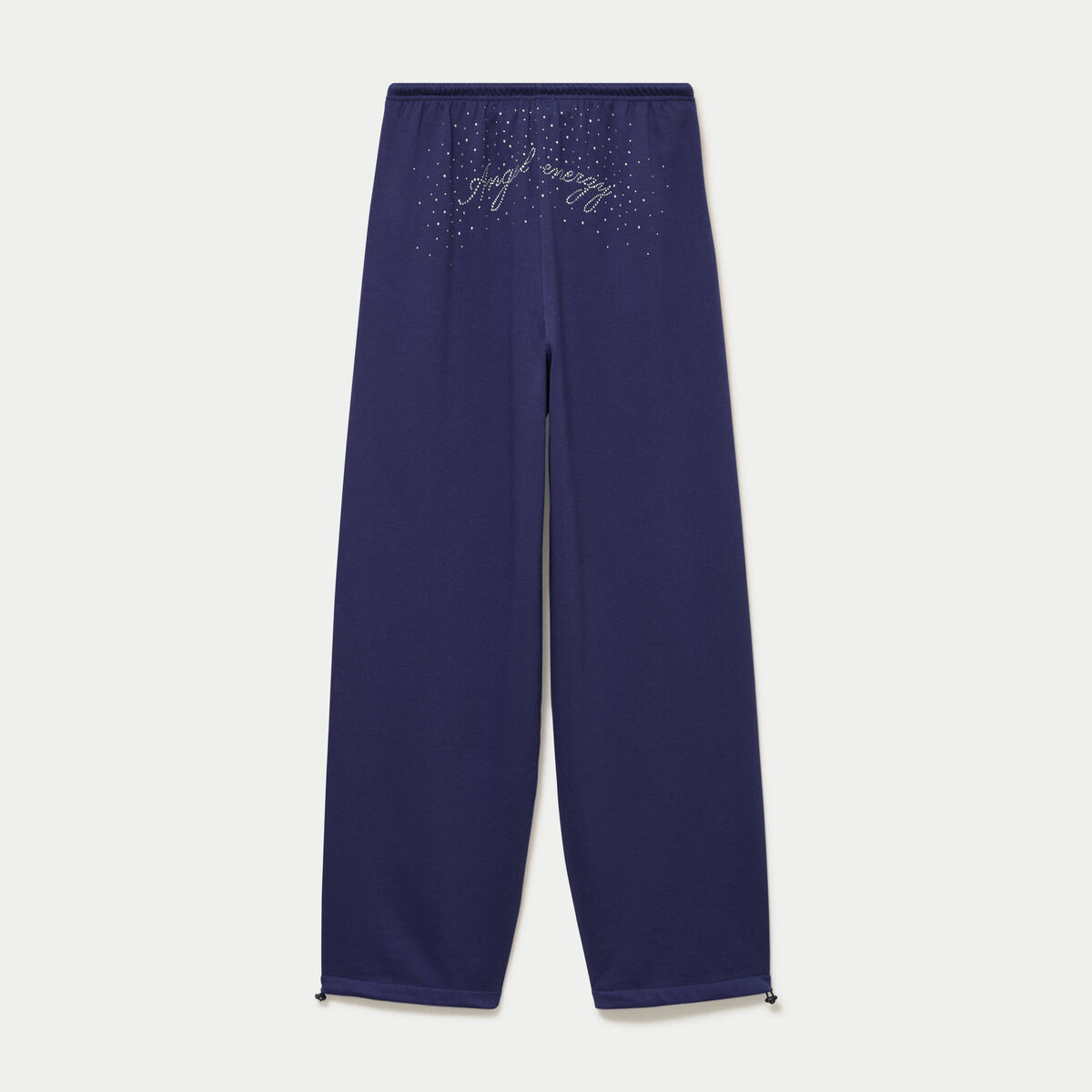 Jogging large &agrave; strass bleu marine