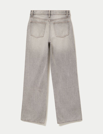 Jean wide leg taille standard denim gris ado