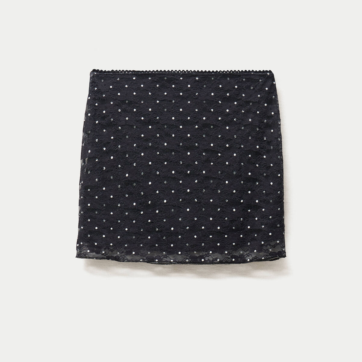 Jupe aspect dentelle noir ado