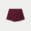 Jupe-short taille haute avec ceinture bordeaux