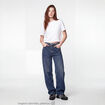 Jean wide leg taille basse bleu ado