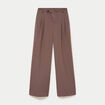 Pantalon coupe large taille standard taupe