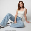 Jean Lenny wide leg taille standard denim bleach