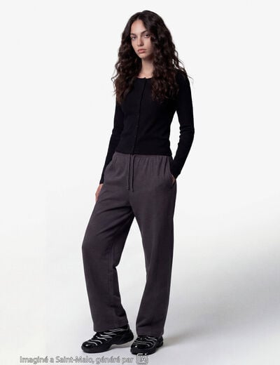 Jogging coupe ample taille standard gris ado