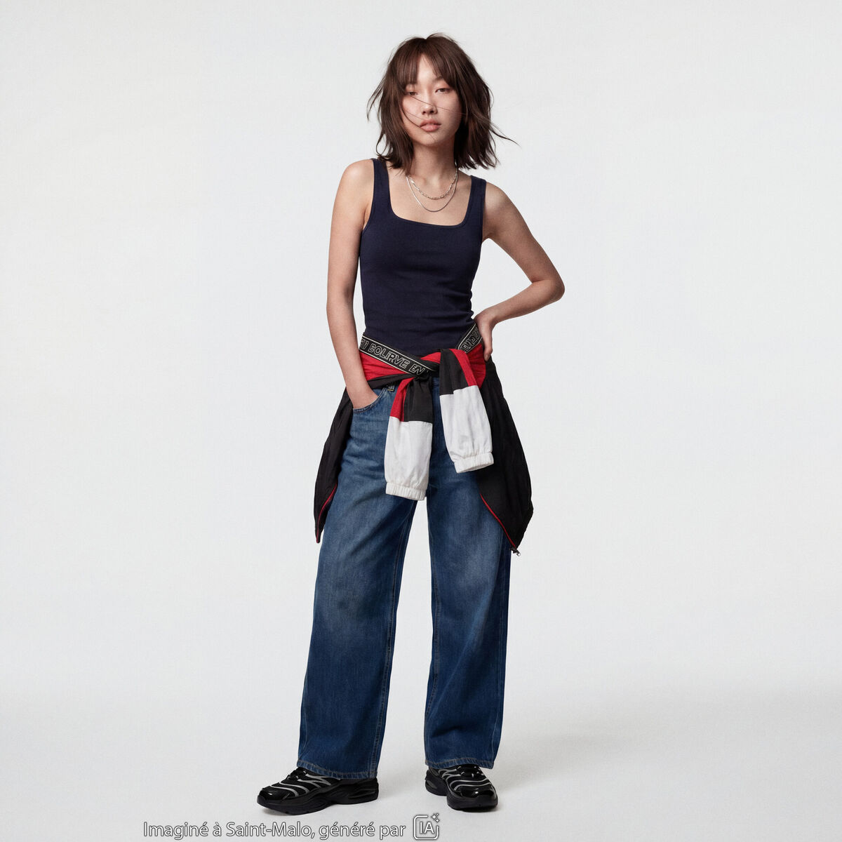 Jean Max loose taille basse denim brut
