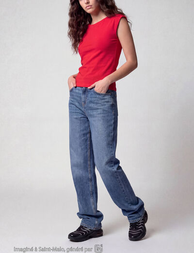 Jean Tom regular taille haute denim double stone
