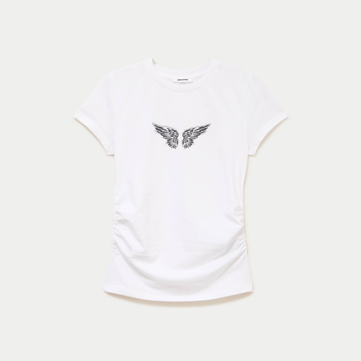 T-shirt droit court manches courtes blanc