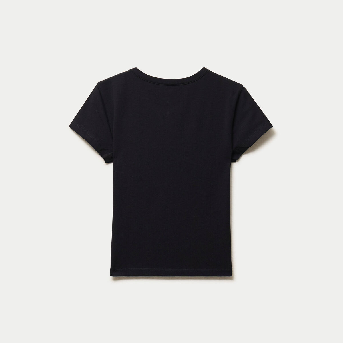 T-shirt ajust&eacute; col rond manches courtes noir