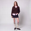Pull ajust&eacute; d&eacute;collet&eacute; manches longues marron fonc&eacute;