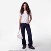 Jean regular taille basse denim brut ado