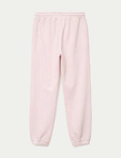 Jogging bas resserr&eacute; taille standard rose clair ado
