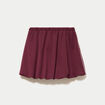 Jupe courte ample effet boule bordeaux
