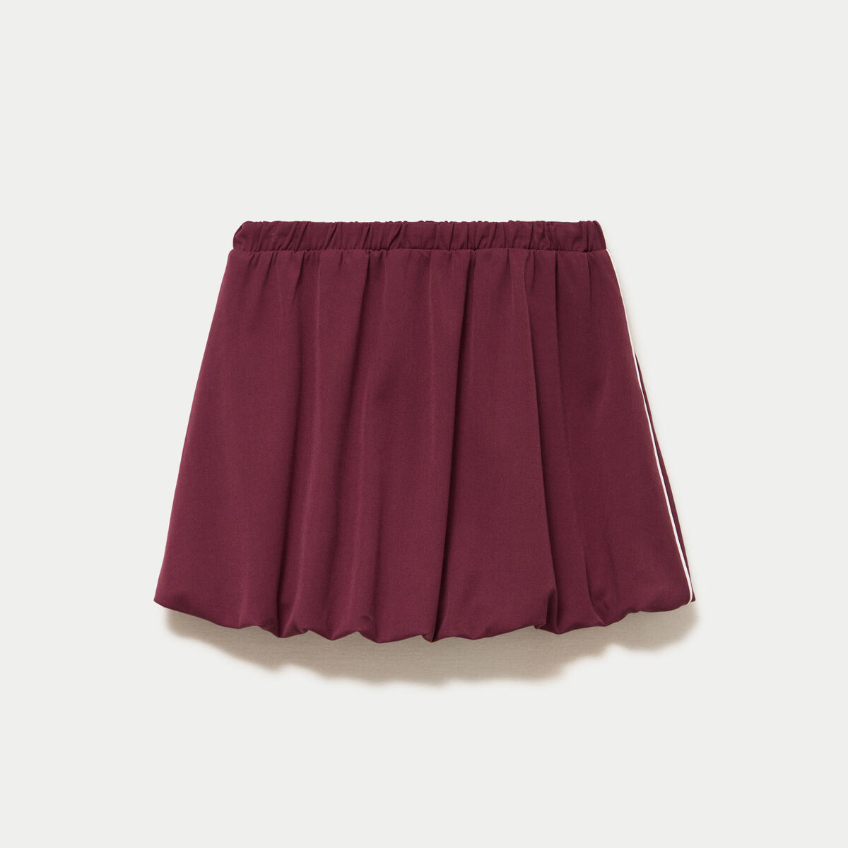 Jupe courte ample effet boule bordeaux