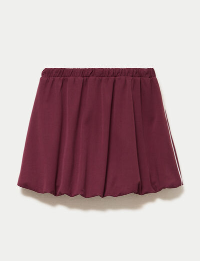 Jupe courte ample effet boule bordeaux
