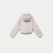 Blouson cropped effet boule &agrave; capuche beige