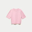 Pull col rond manches courtes rose