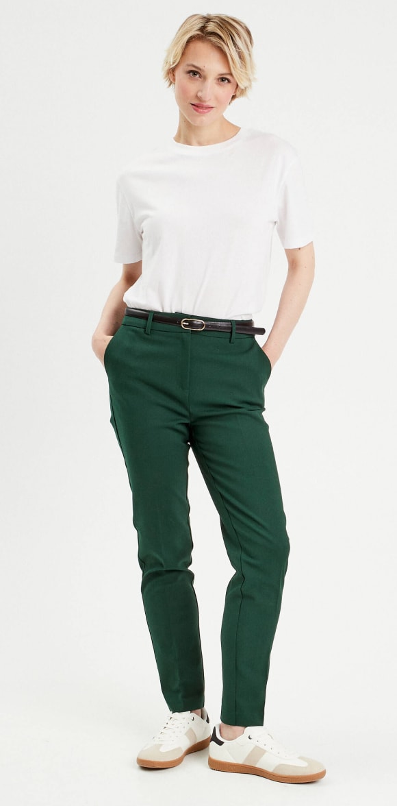 Pantalon ajusté vert