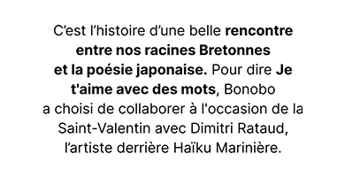 Visuel campagne Bonobo x Haiku Marinière