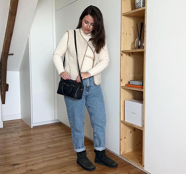 Jeans mom taille haute