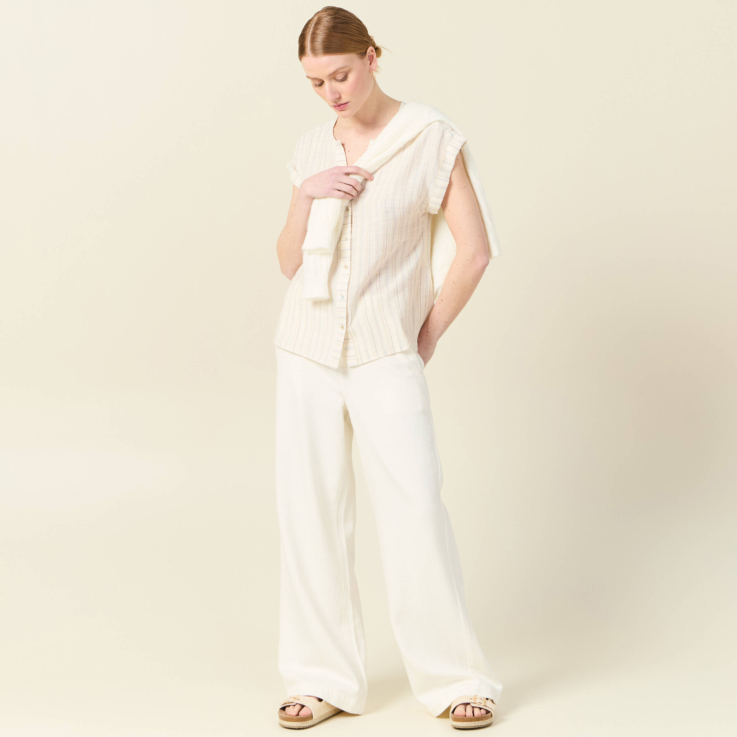 chemise manches courtes creme femme Chemise manches courtes creme femme