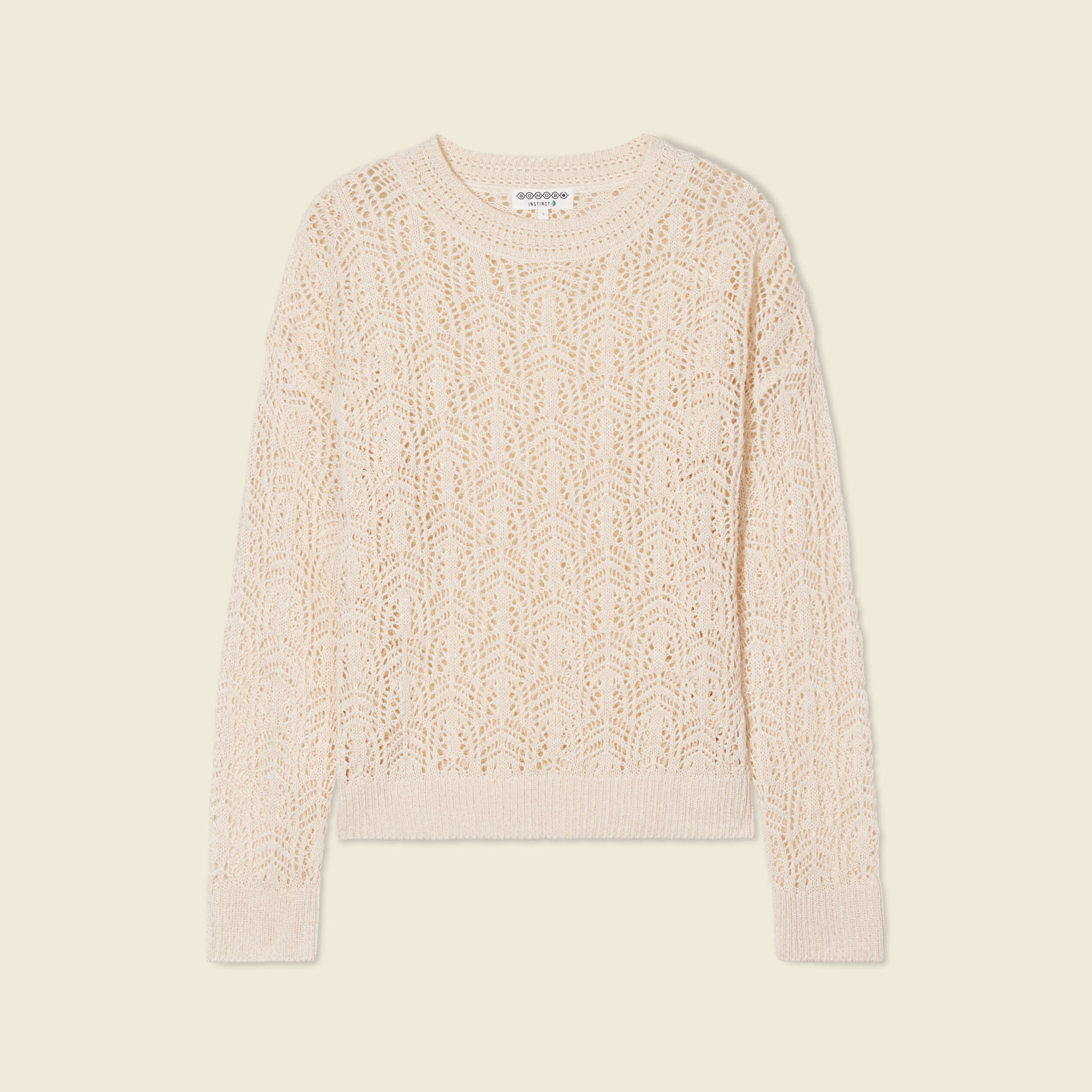 pull ajoure eco responsable creme femme Pull ajouré éco-responsable creme femme