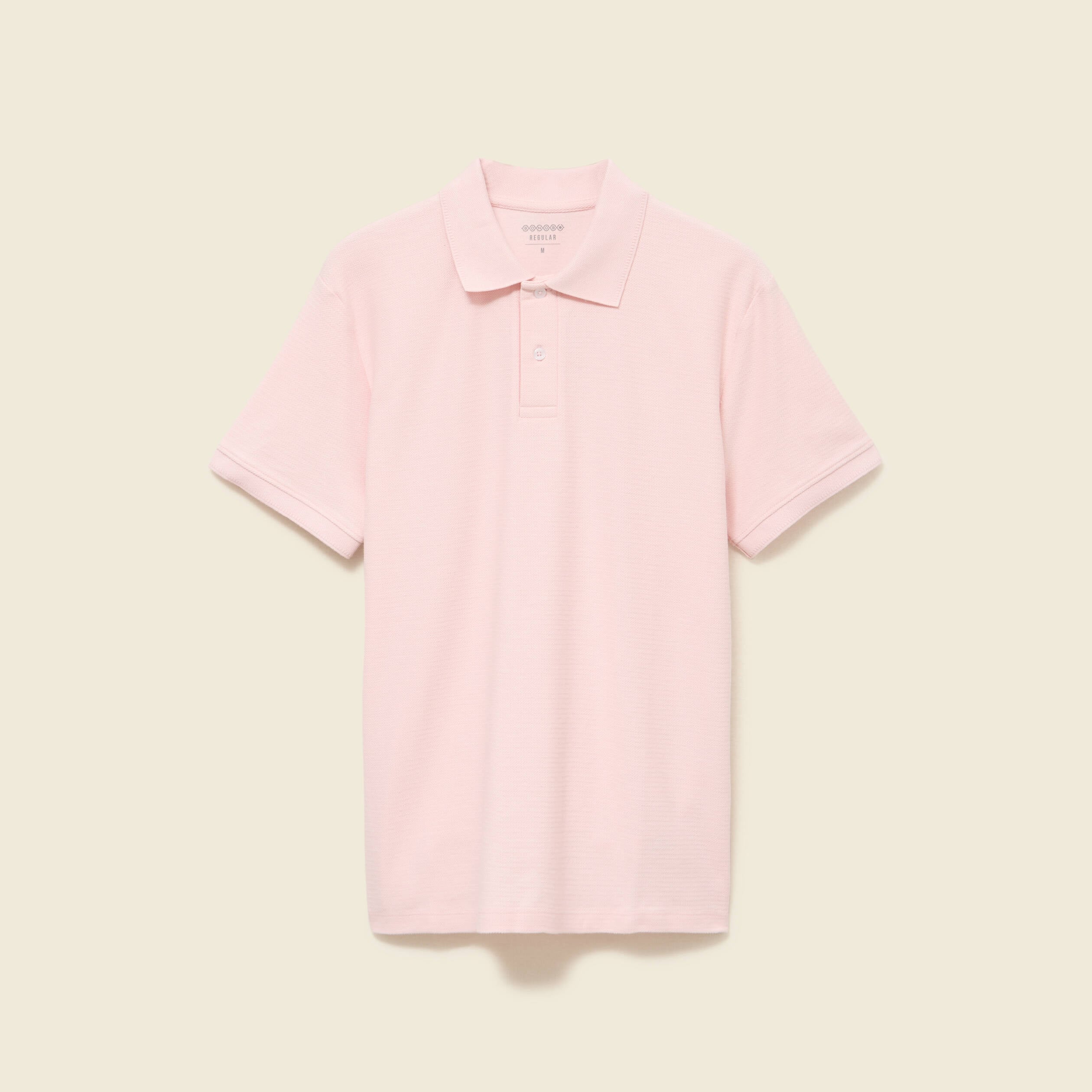 Polo cintr&eacute; manches courtes rose clair homme