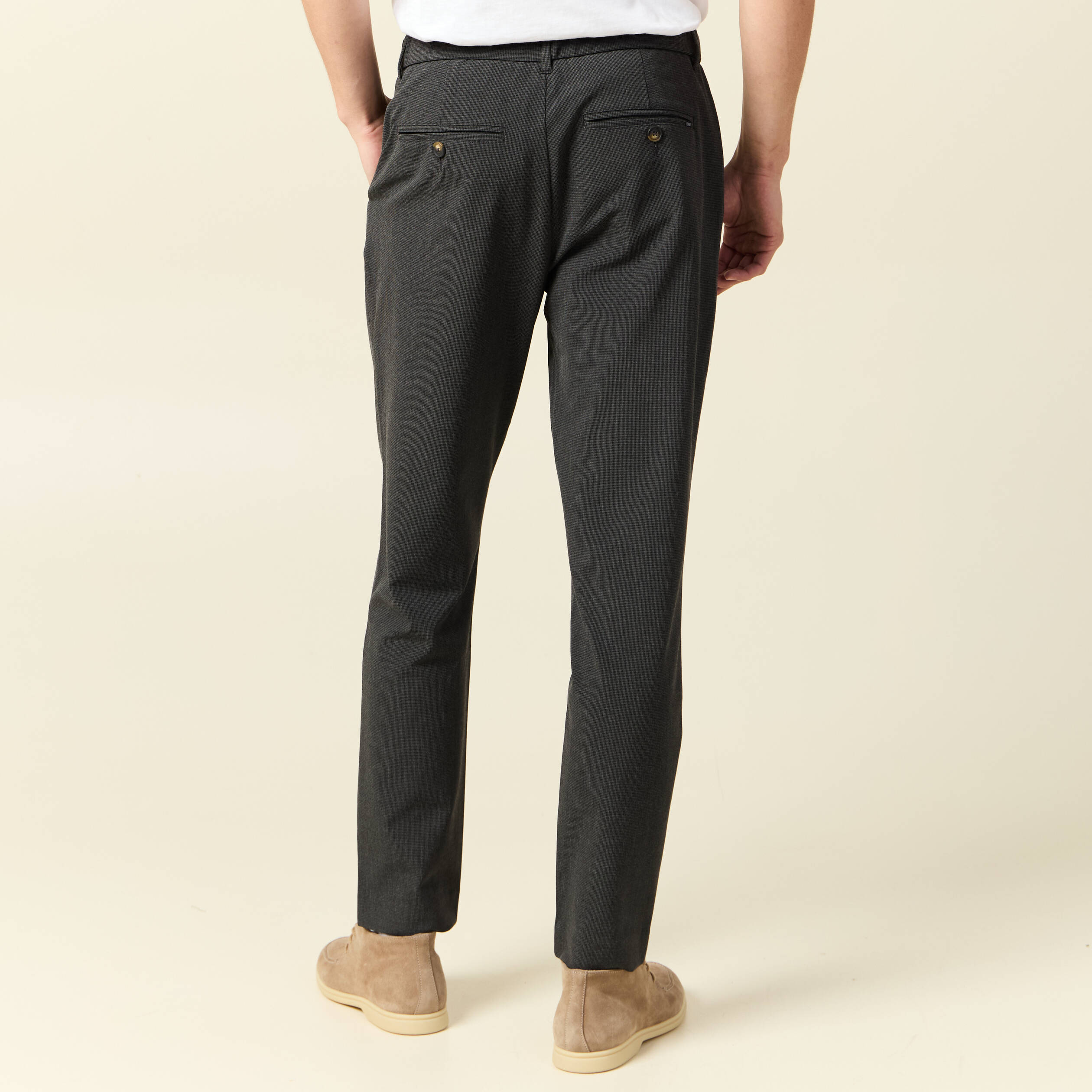 Pantalon chino jogger gris fonc&eacute; homme