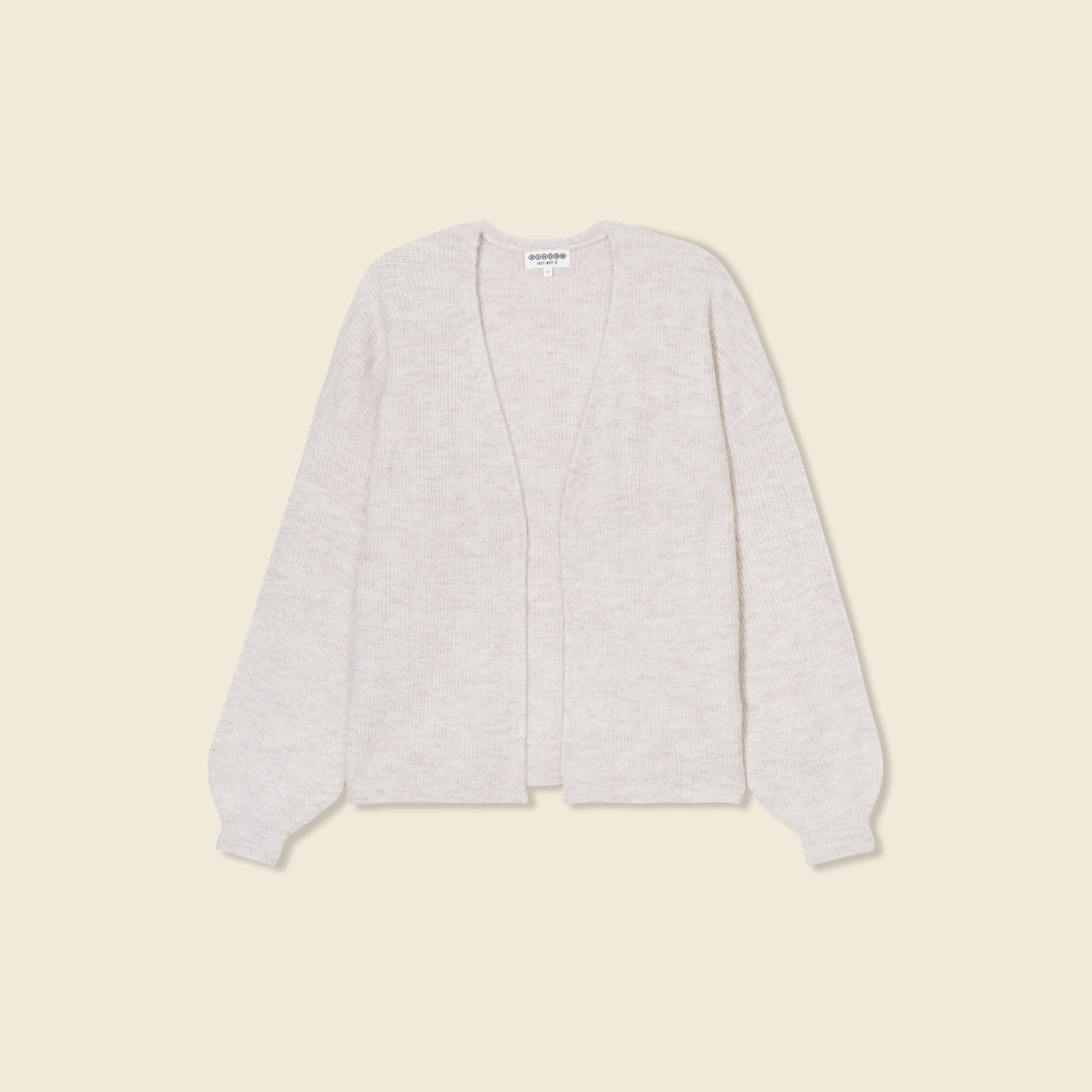Gilet manches longues creme femme