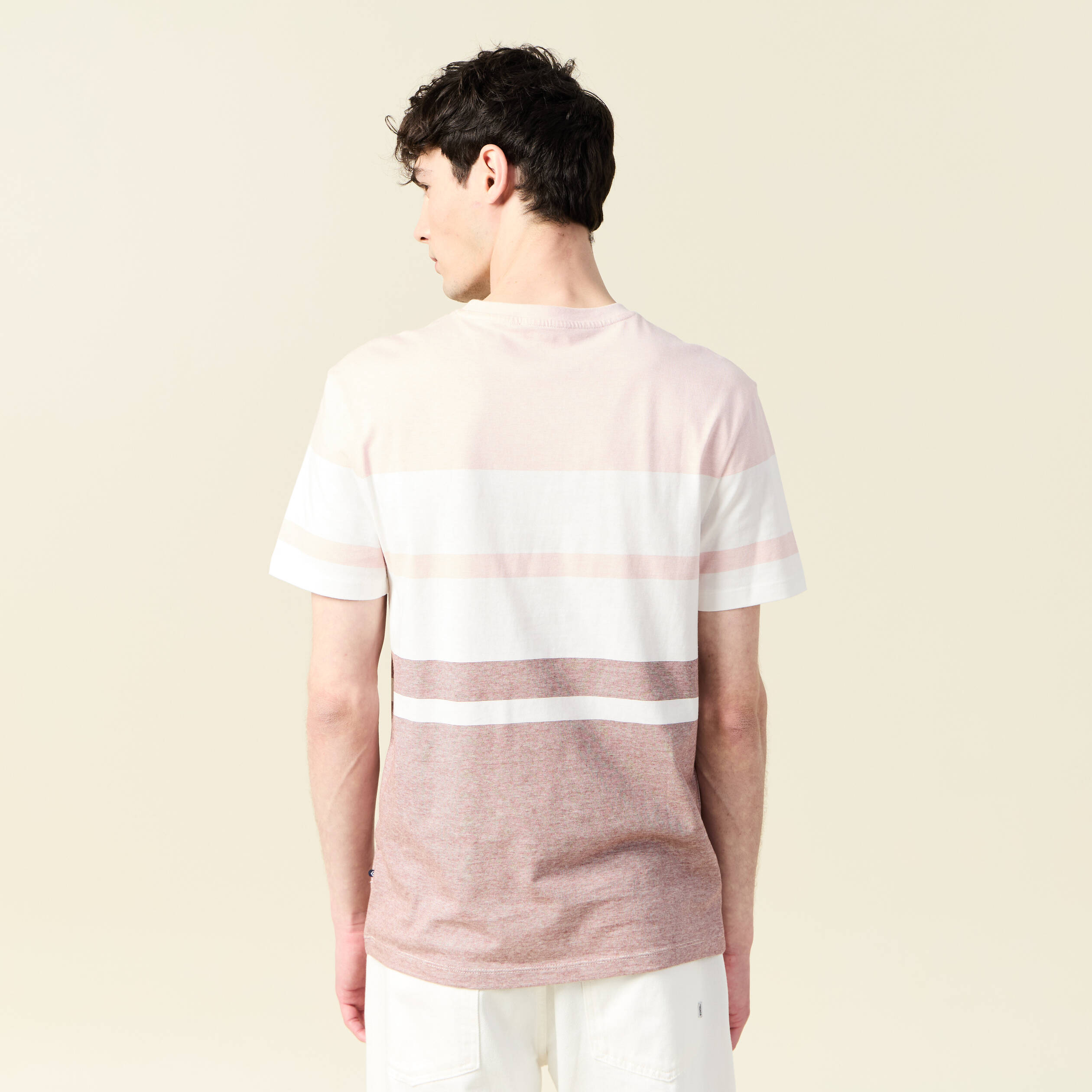 t shirt manches courtes rose pastel homme T-shirt manches courtes rose pastel homme