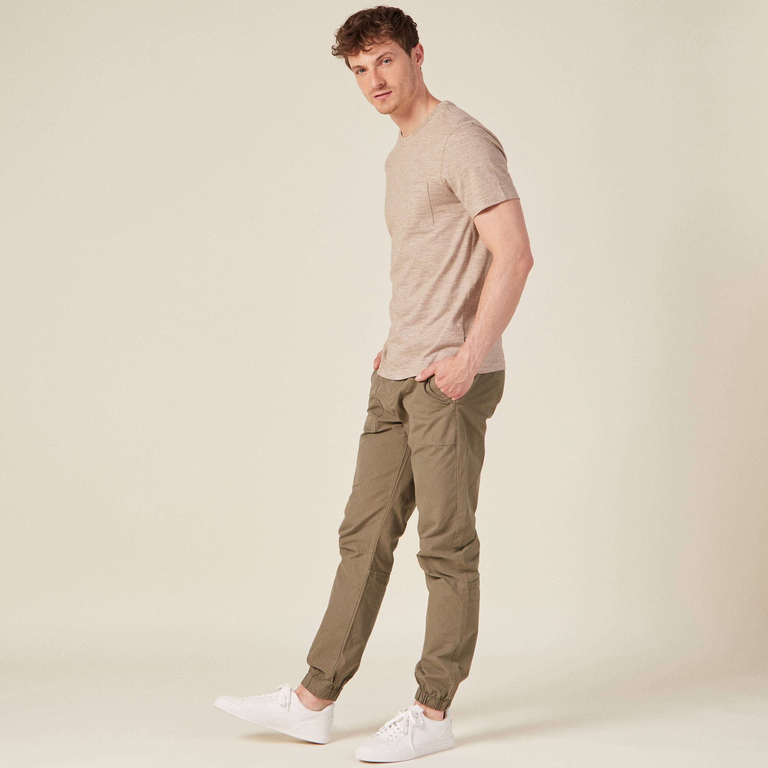 T-shirt manches courtes marron foncé homme