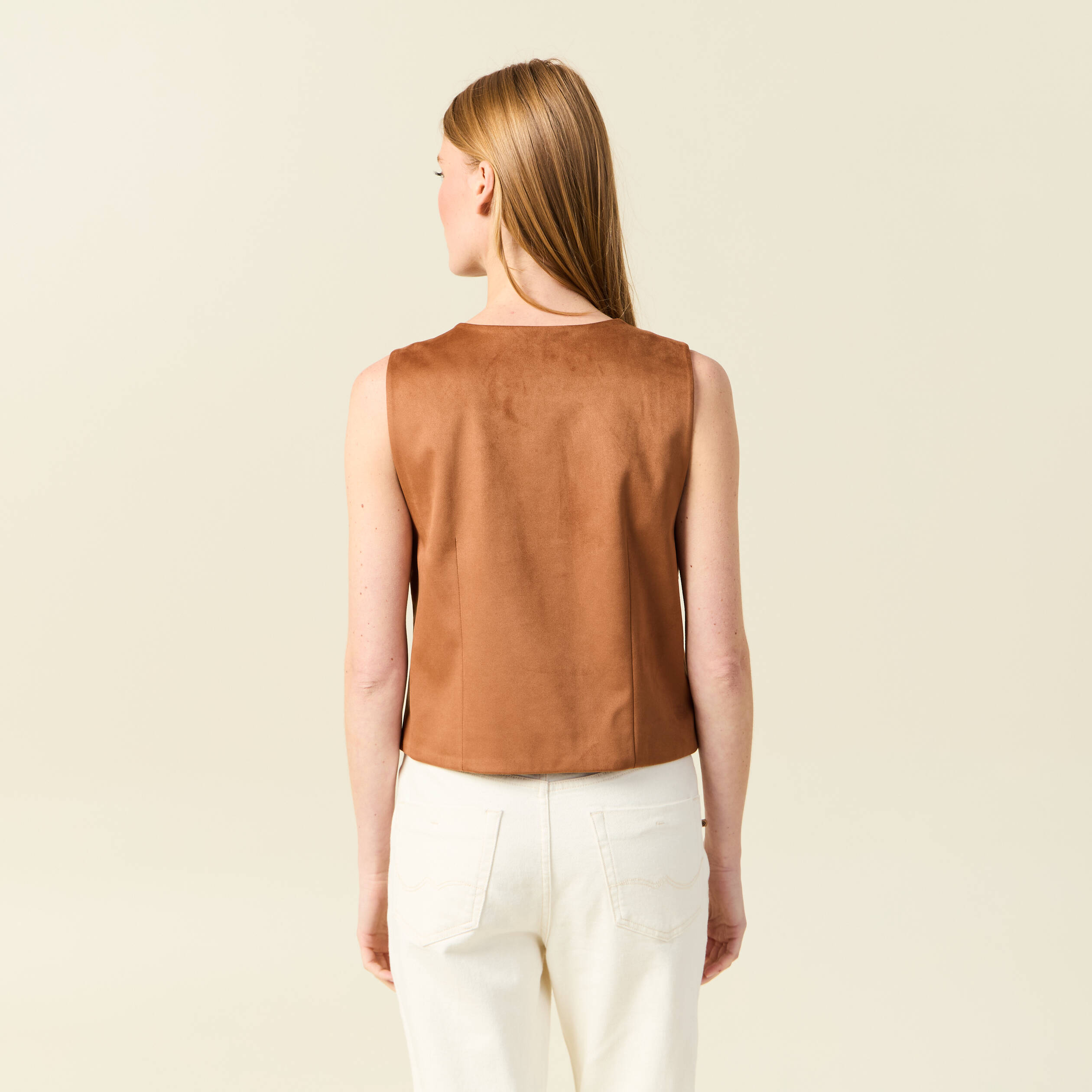 gilet sans manches double camel femme Gilet sans manches doublé camel femme