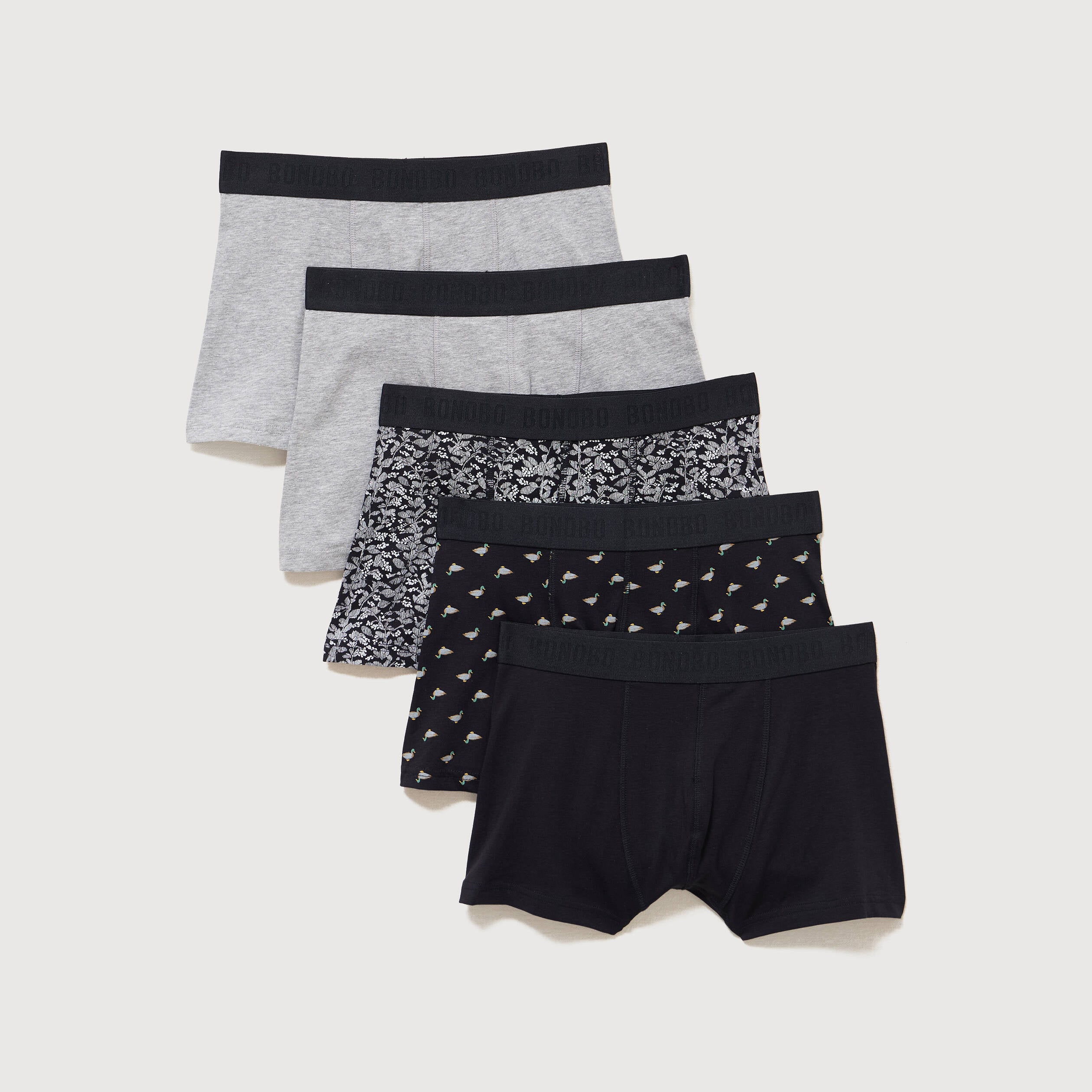Lot de 5 boxers noir homme