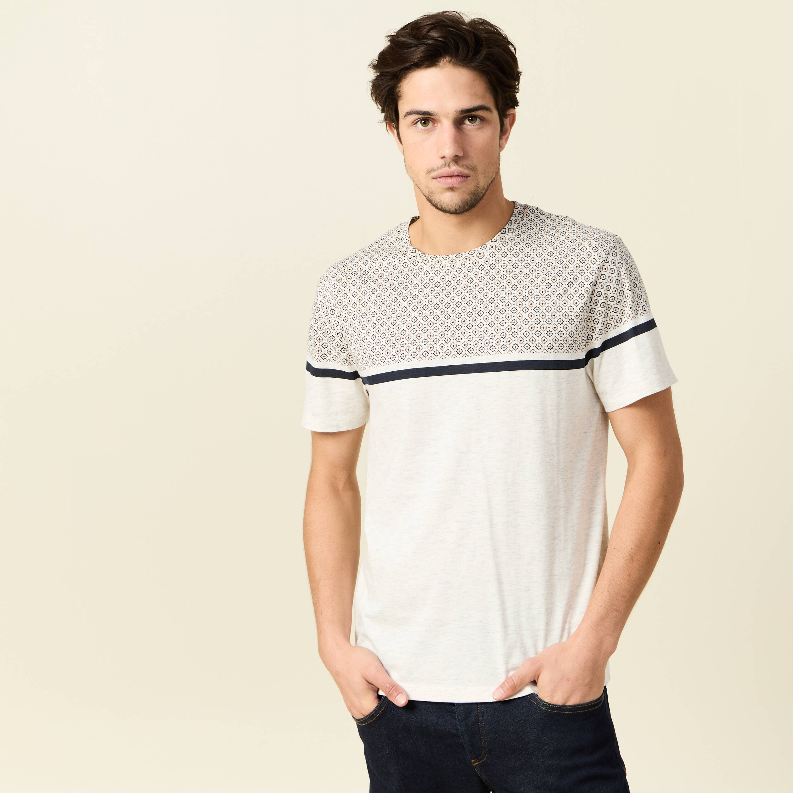 t shirt manches courtes marron fonce homme T-shirt manches courtes marron foncé homme
