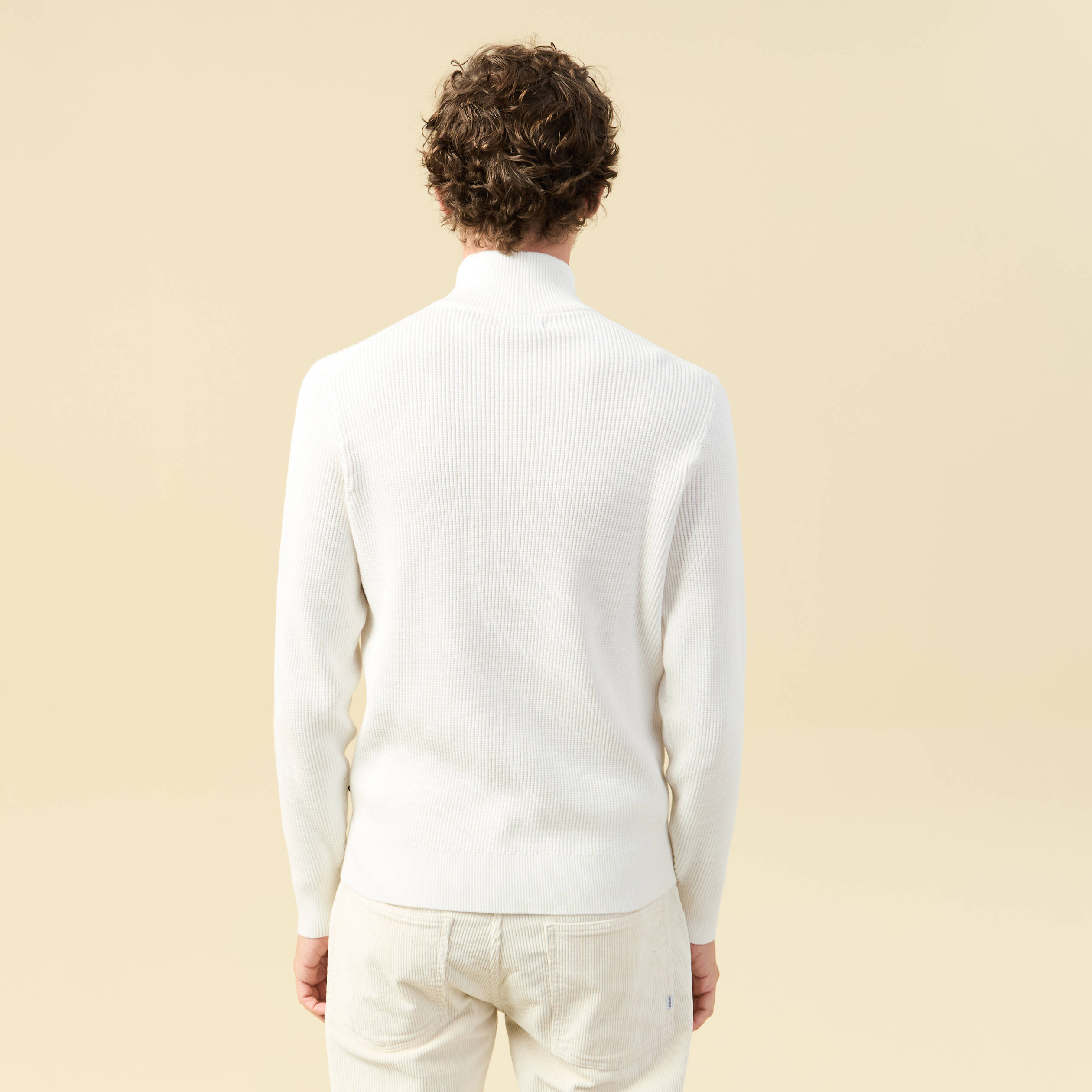 Pull col camionneur ecru homme