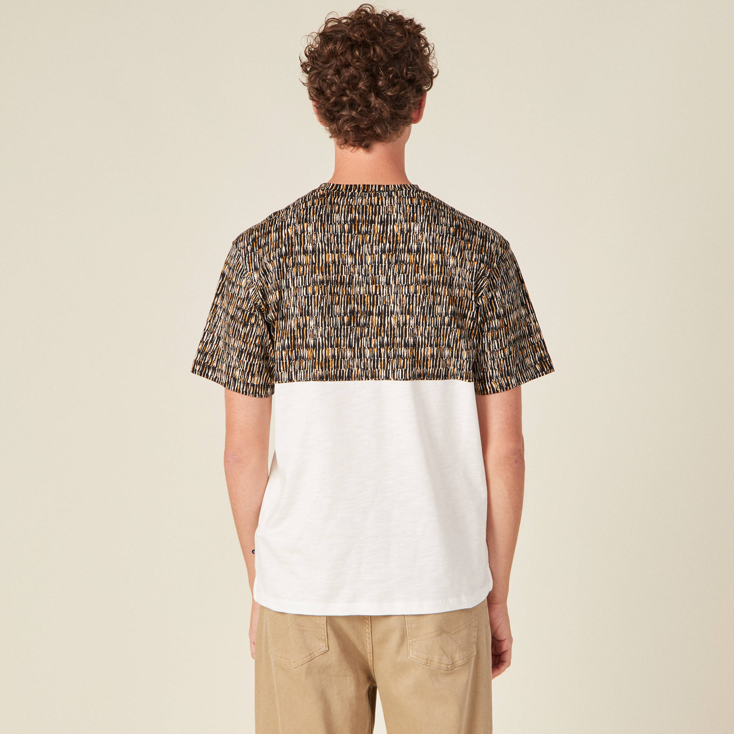 T-shirt manches courtes ecru homme
