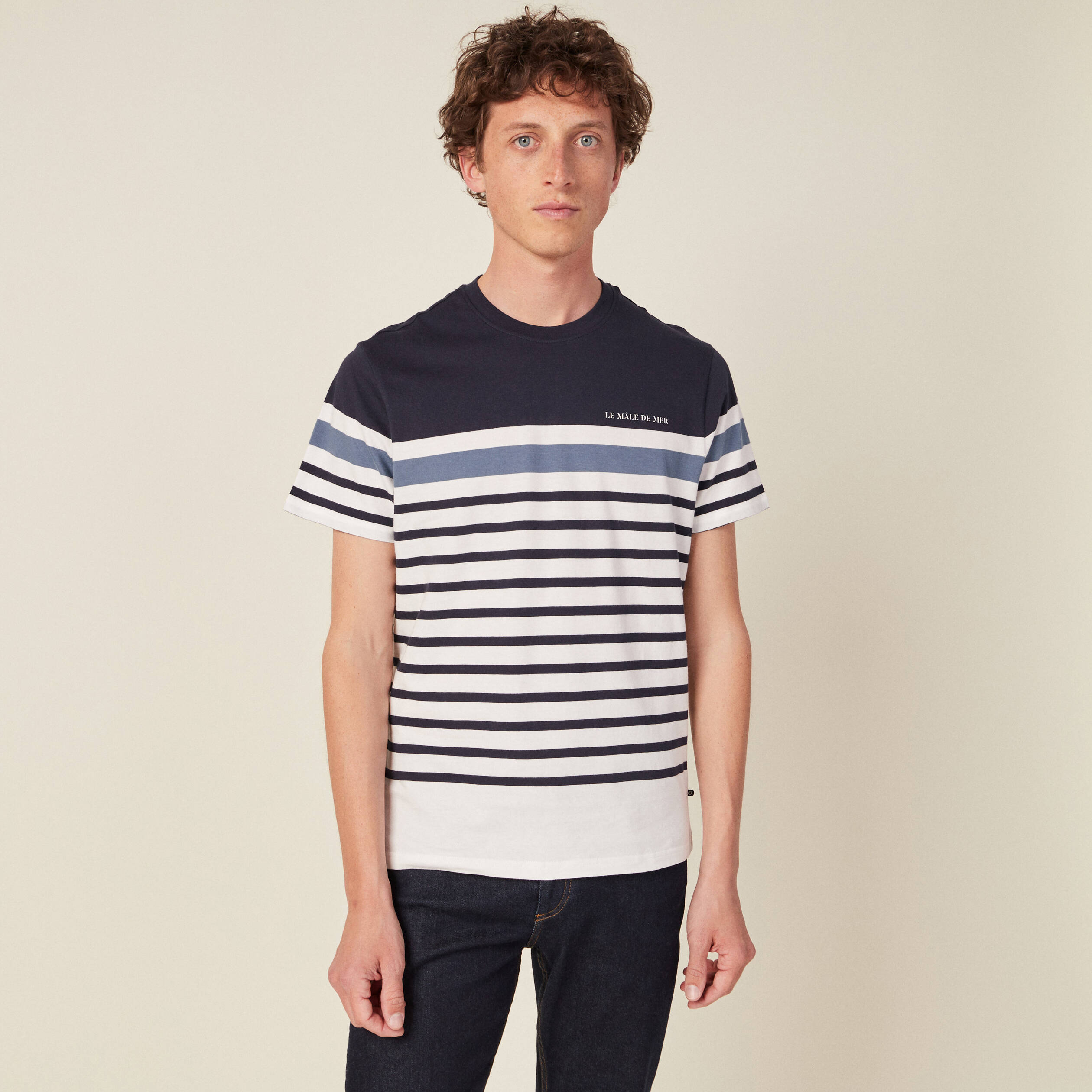 T-shirt manches courtes ecru homme