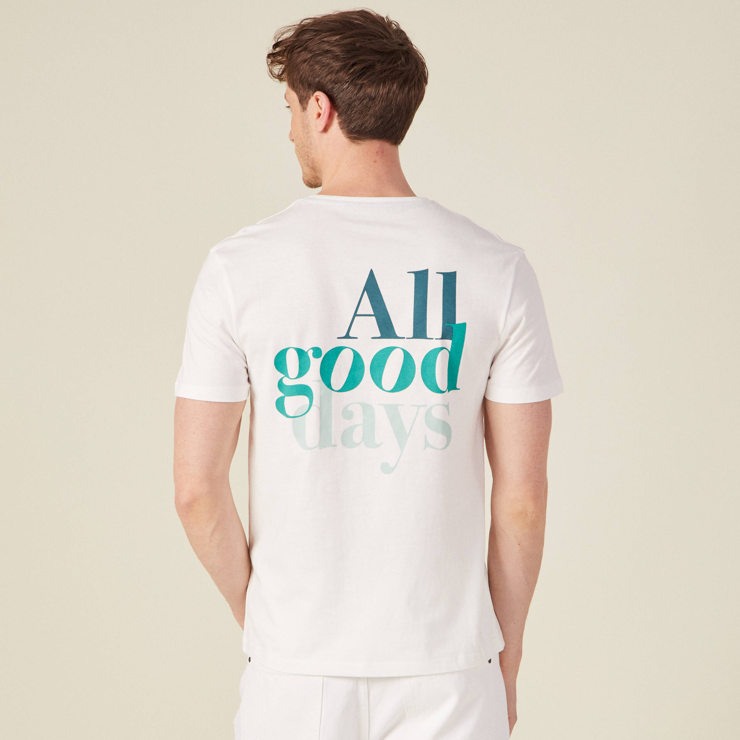T-shirt manches courtes ecru homme